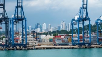 Port Balboais located at west coast central America